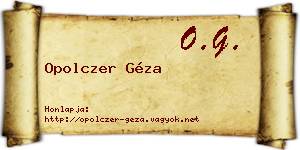 Opolczer Géza névjegykártya